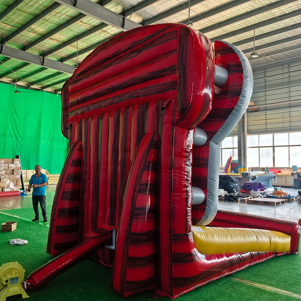 Outdoor Party Verhuur Carnaval Opblaasbaar Basketbal Connect 4-sportspellen Opblaasbaar basketbalschietspel met luchtblazer