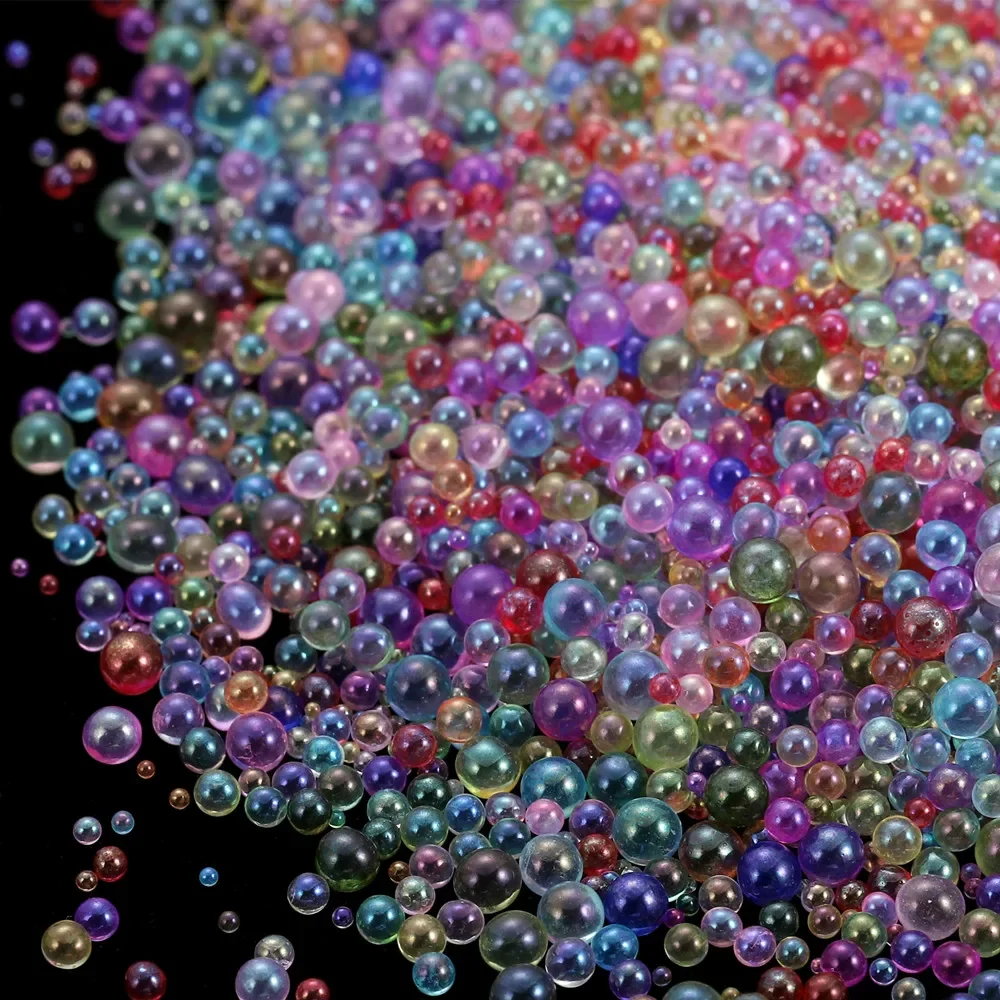 Mini boules à bulles 10/20g 0.4-3mm, petites perles de verre, remplissage en résine pour moule en Silicone, résine UV, remplissage époxy, bricolage, décor Nail Art