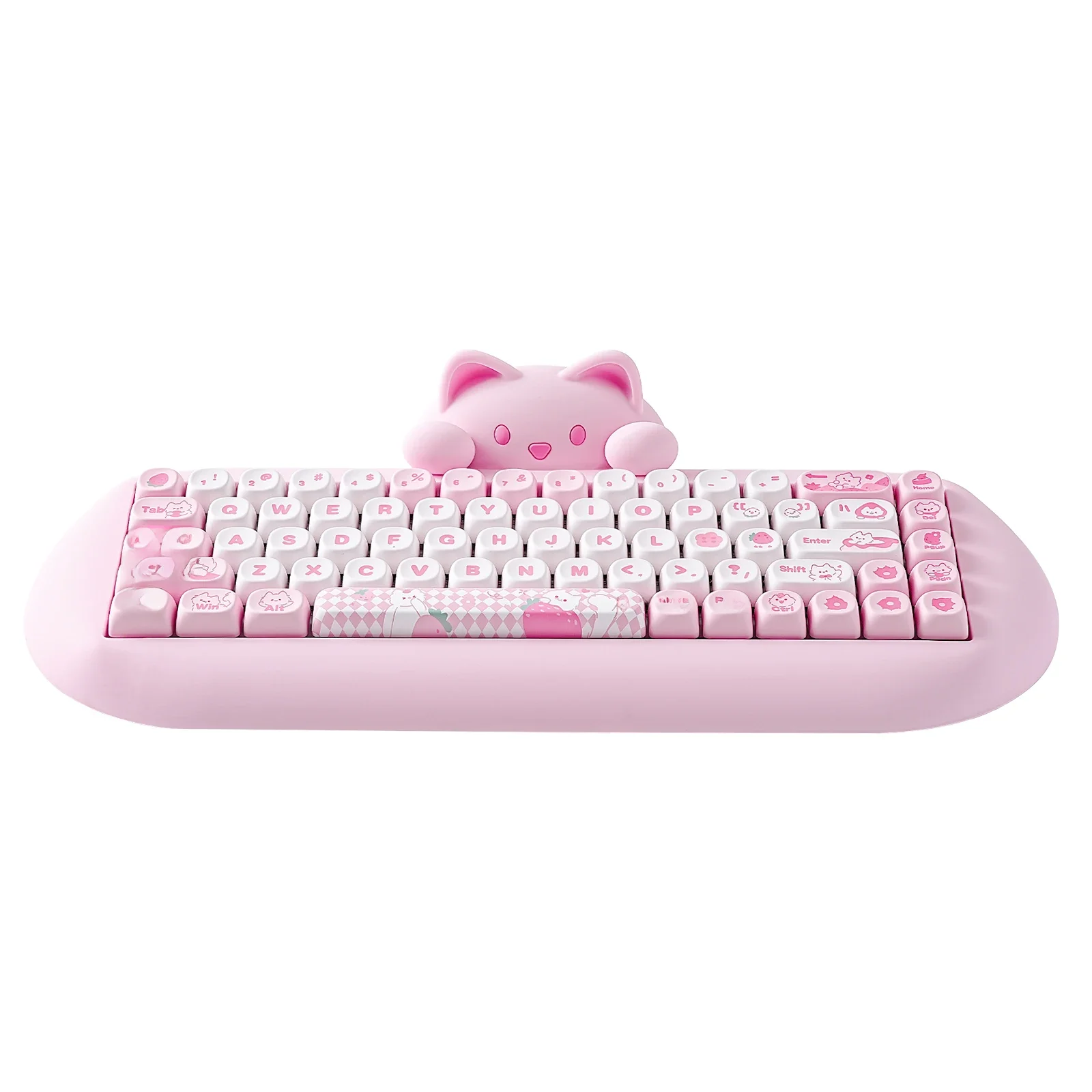 Yunzii c68 pink 2,4 Hi-Fi süße Katze Silikon Hot Swap Nkro ergonomische drahtlose BT5.0/g/kabel