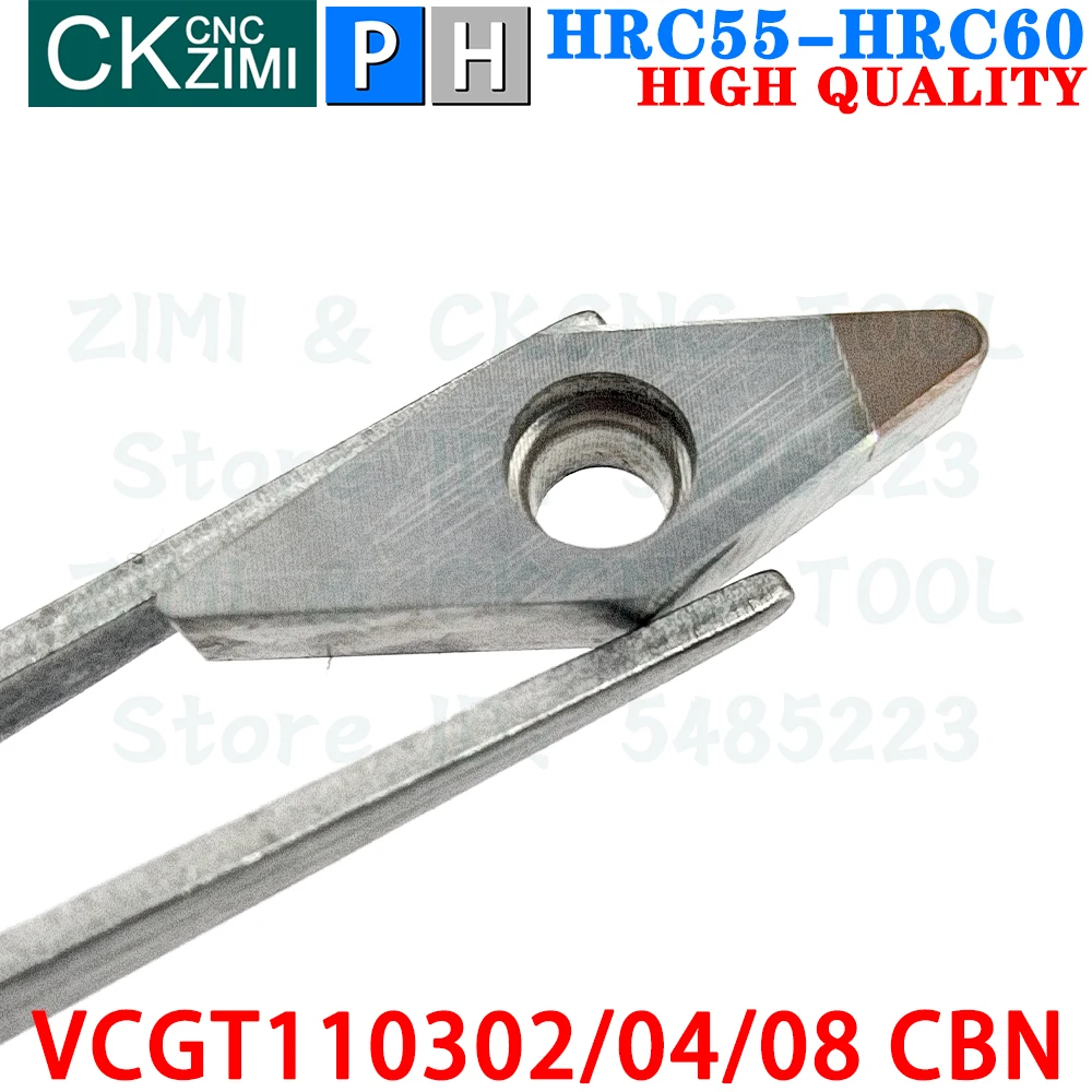 VCGT110302 CBN VCGT110304 CBN VCGT110308 CBN Insertos de nitruro de boro herramientas de insertos de torneado Herramientas de torno de corte de metal CNC VCGT 1103 para acero templado