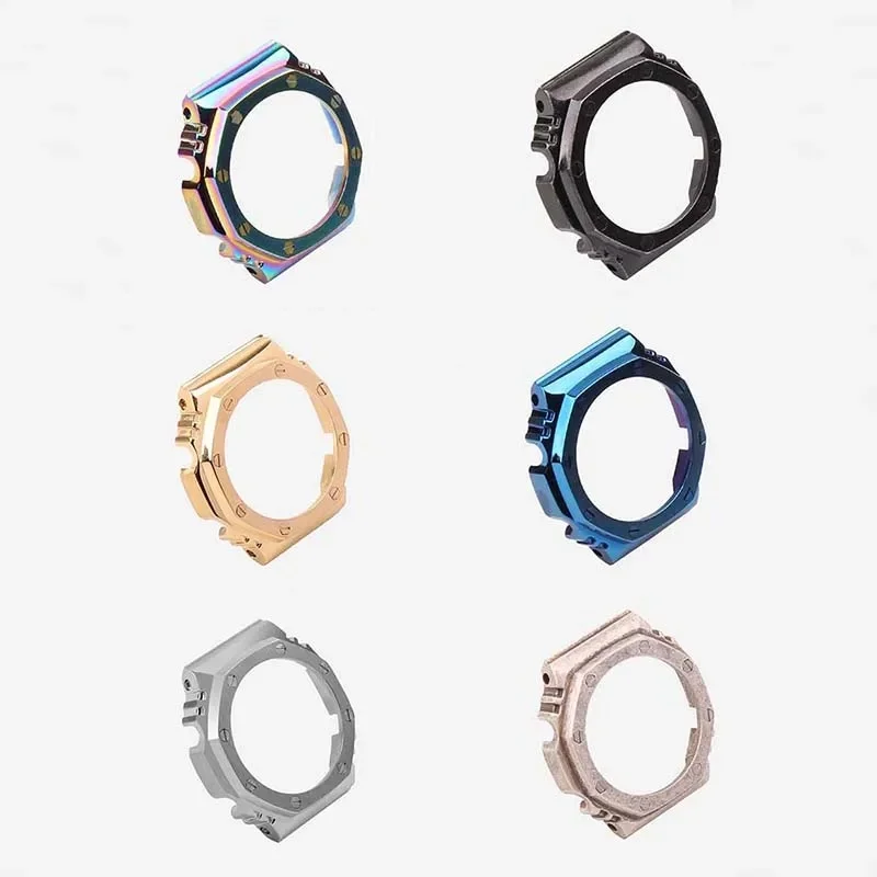 Boîtier de montre en métal en acier inoxydable modifié, compatible avec Casio GA-2100 2110 GA-B2100, accessoires de bracelet étanche pour hommes et femmes