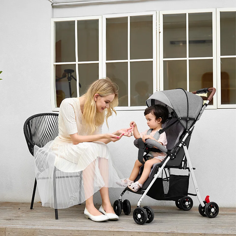 Lightweight Adjustable Baby Stroller with Recline Feature