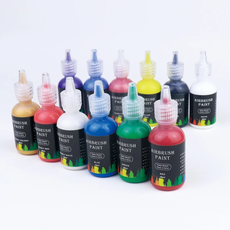 12/6Colors/Set Airbrush Nail Polish Art Inks Set Acrylic Paint Ink Set Airbrush Nail Pigments Nail Stencils Painting Nail Tools