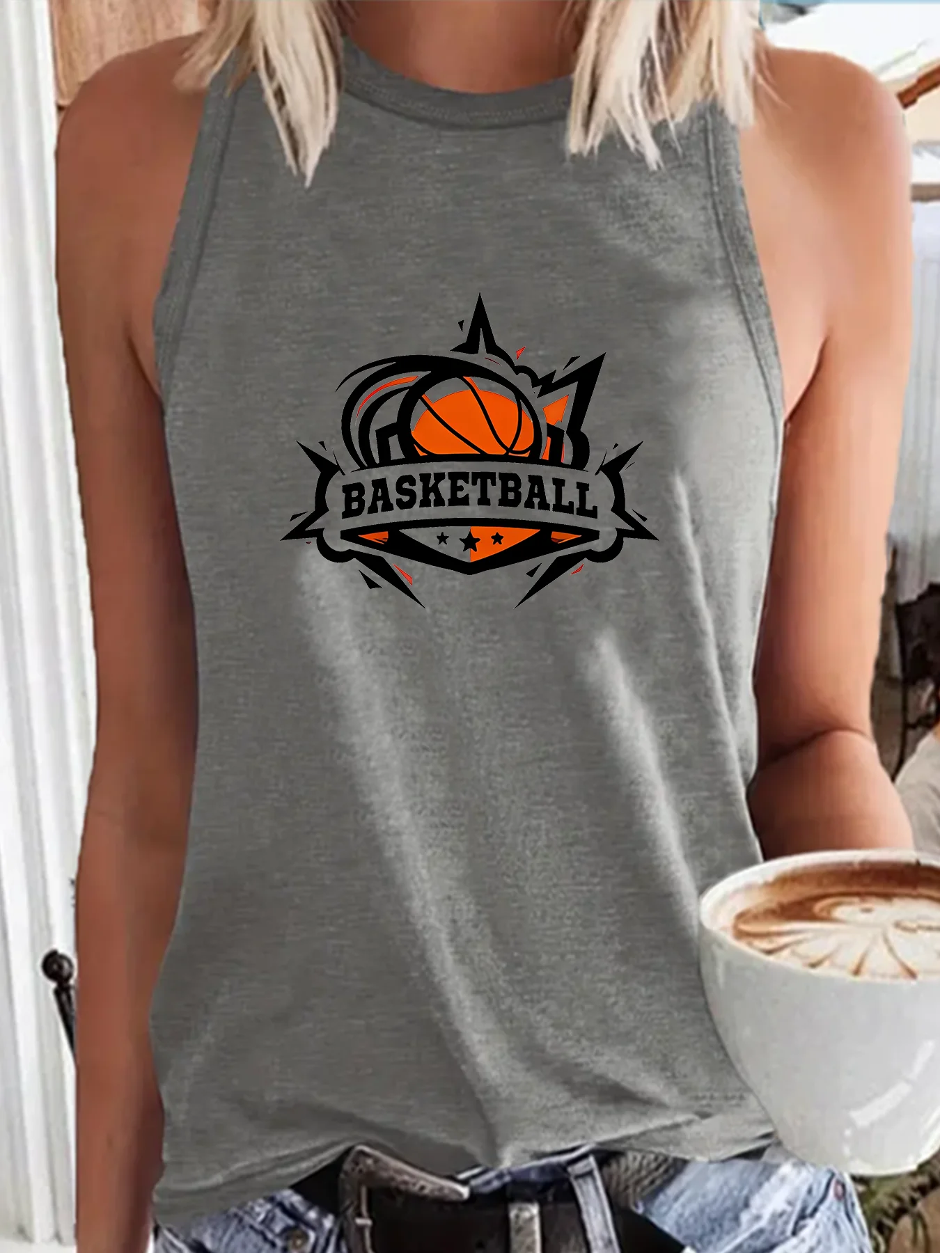 I'm Proud Because I Love Basketball Fashion Funny Sports Women's Tank Top Loose O Neck Sleeveless Casual Tank