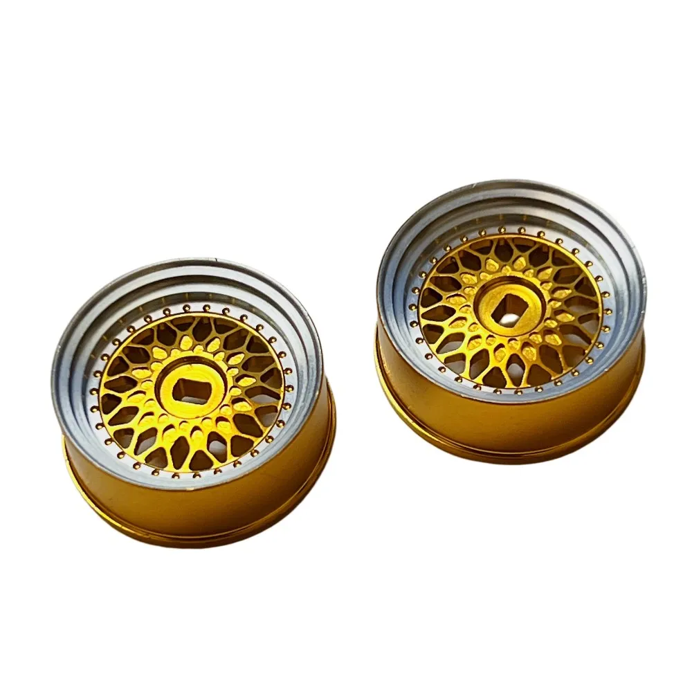 MINI-Z AWD BBS ruota in metallo oro/argento (diametro 20mm, 2 pezzi) per Drift RC Kyosho FWD MA020 MA030 WLtoys K969/K989