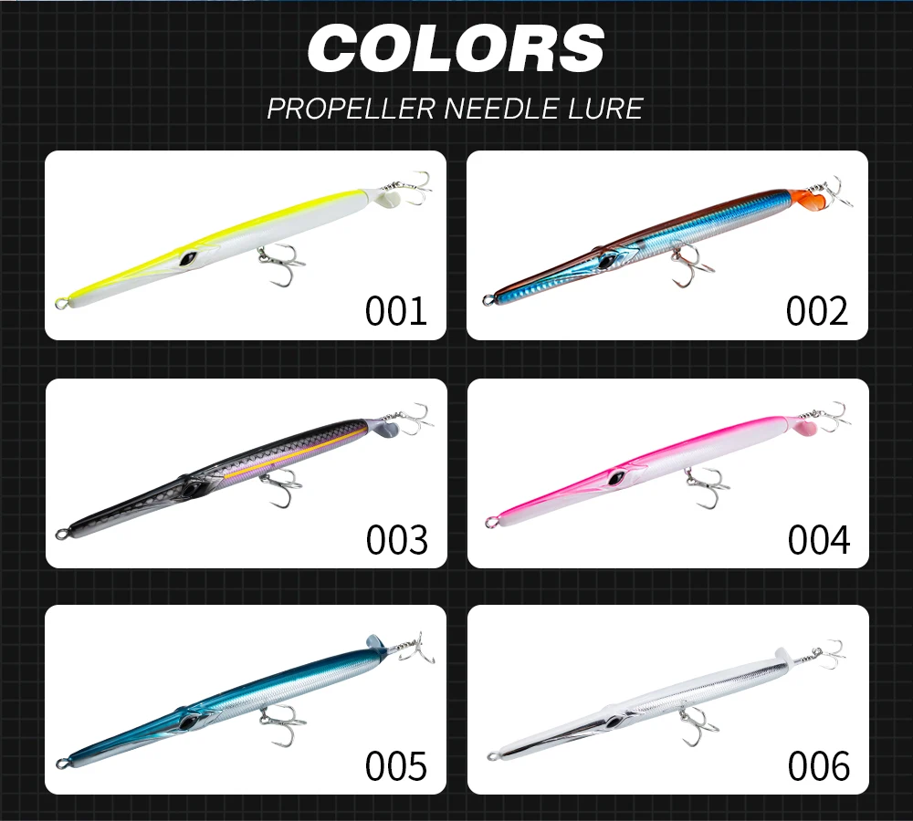 Hunthouse Propeller Needle Lure 225mm/40g Schwimmender Pencil-Köder Oberflächenköder Aguglia Turbo für Blaufisch und Seebarsch – Detail 14