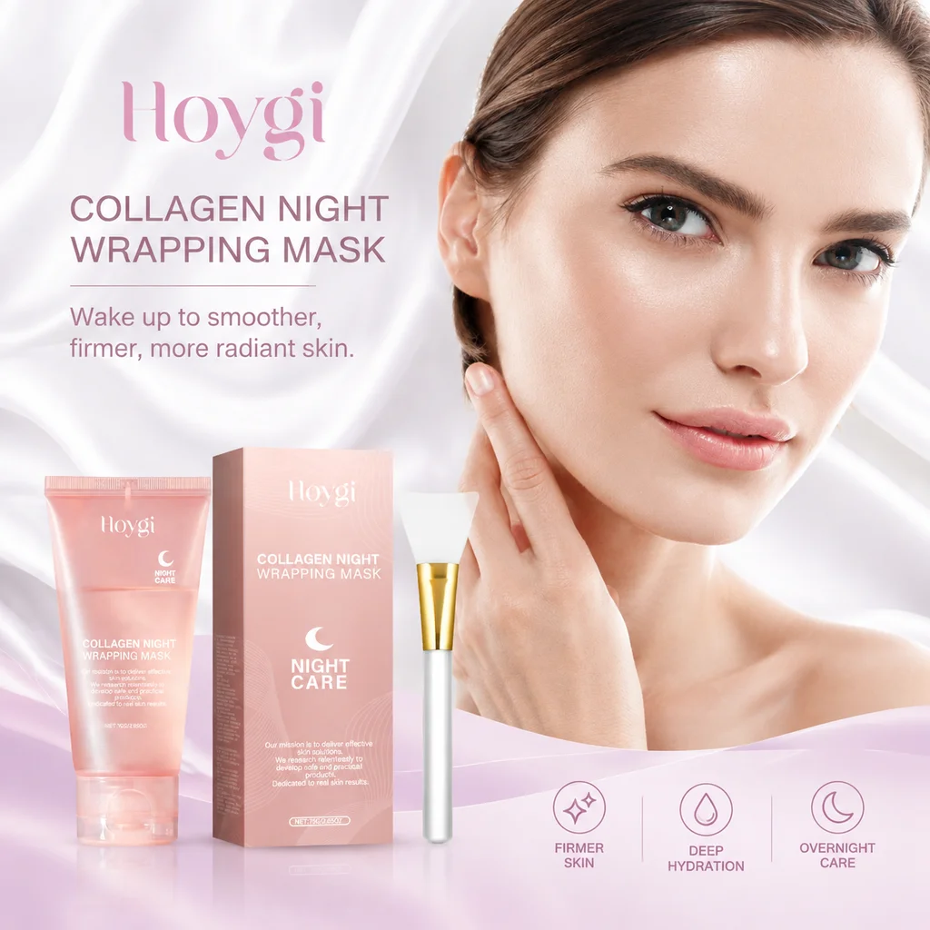 Hoygi Collagen Tear Mask (With Scraper) Gently Cleans Facial Pores Blackheads And Tightens Firming Glowing Skin Reduce Sagging Moisturizing Mask