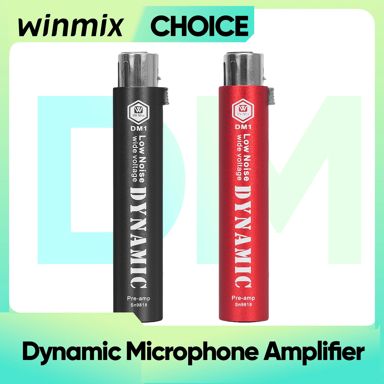 Pré-amplificador de microfone dinâmico dm1, com função plug and play, redução de ruído, amplificador de ganho de 28db para gravação profissional