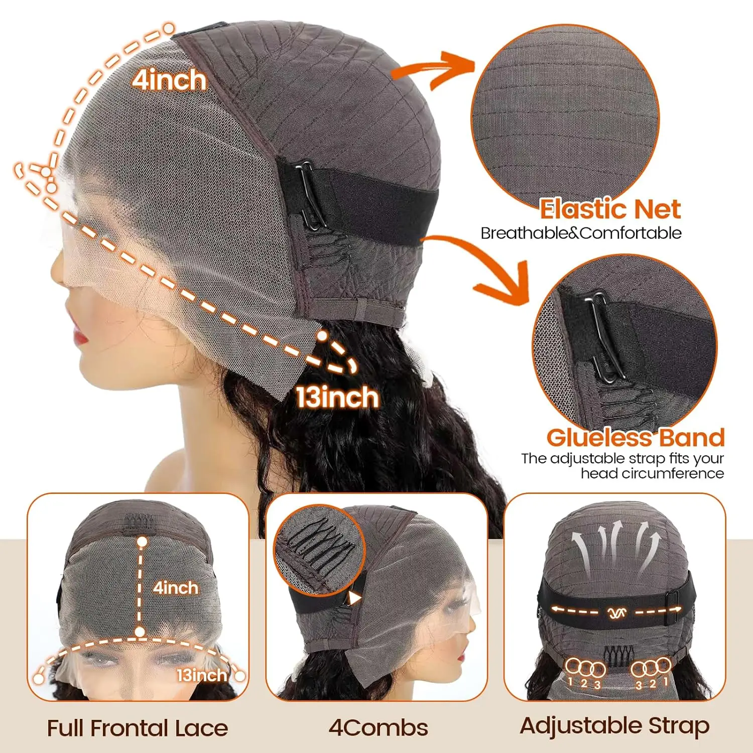 16 بوصة بوب شعر مستعار شعر الإنسان 200% الكثافة موجة عميقة الدانتيل الجبهة الباروكات شعر الإنسان للنساء قبل قطعها الرطب ومموج قصيرة بوب الباروكات