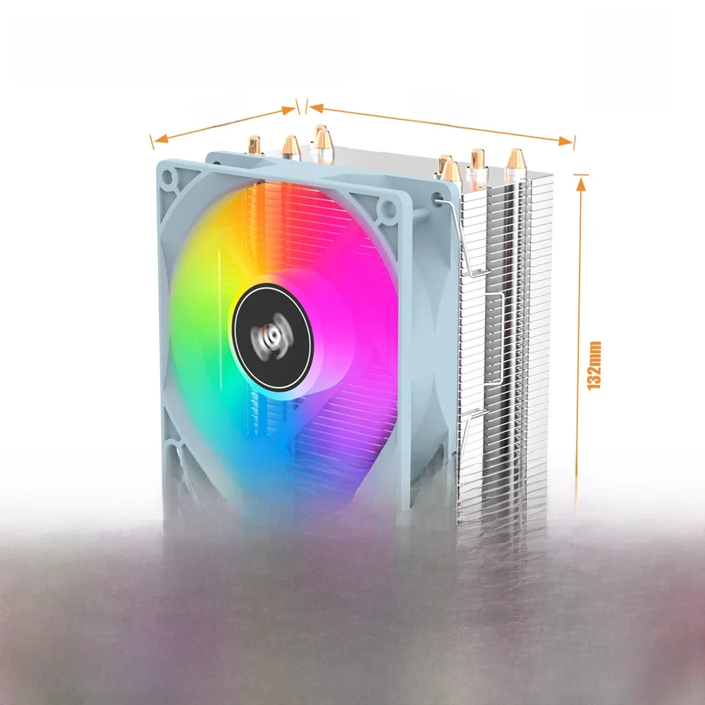 Aigo CPU Cooler 2 4 6 Heat Pipes PC Radiator Cooling 3PIN PWM Silent Rgb Fan For Intel 1700 1150 1155 1156 1366 AM2/AM3/AM4 AMD — zdjęcie 2