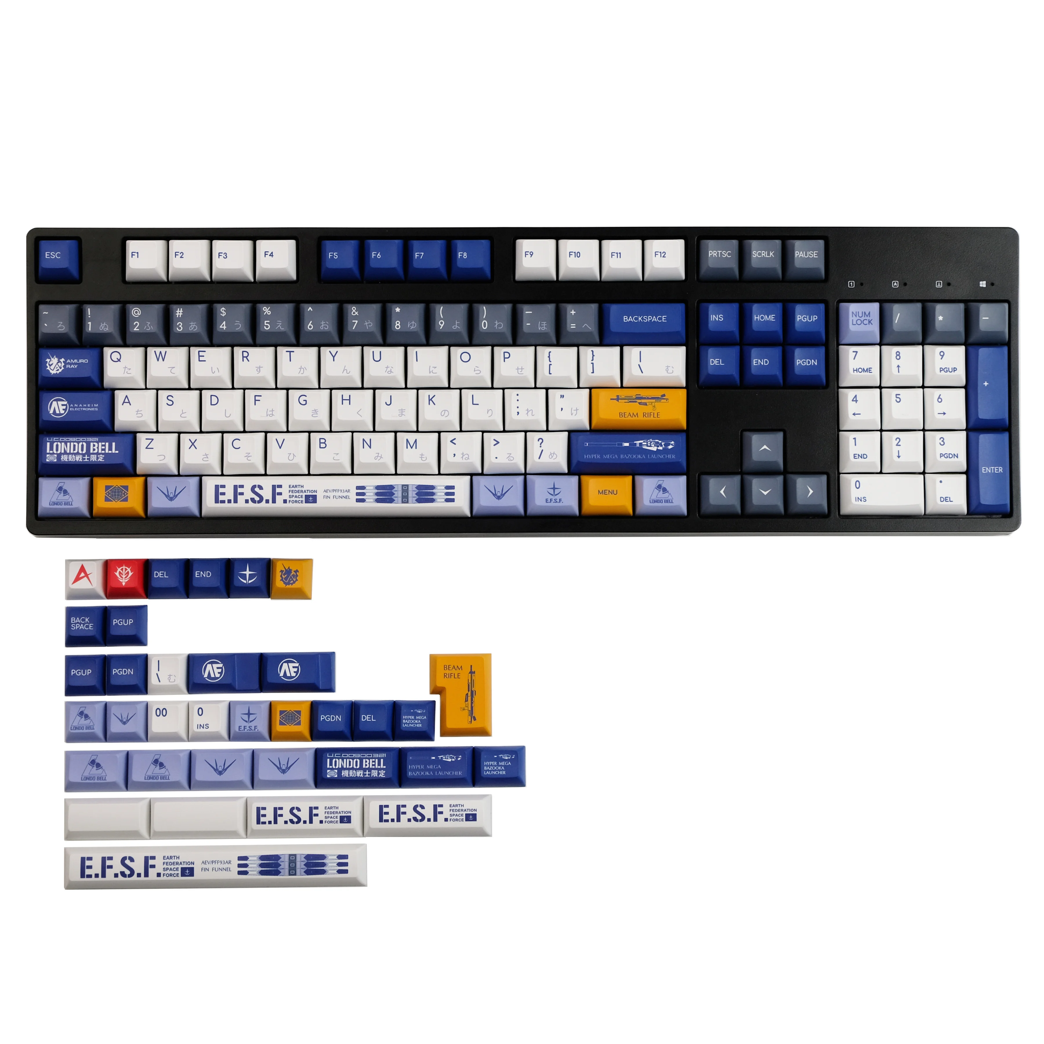 PBT Dye Sublimation Key Caps KCA Cherry Profile Key-Cap For Gundam Keychron Anne GH60 GK64 FL980 Mechanical Keycaps