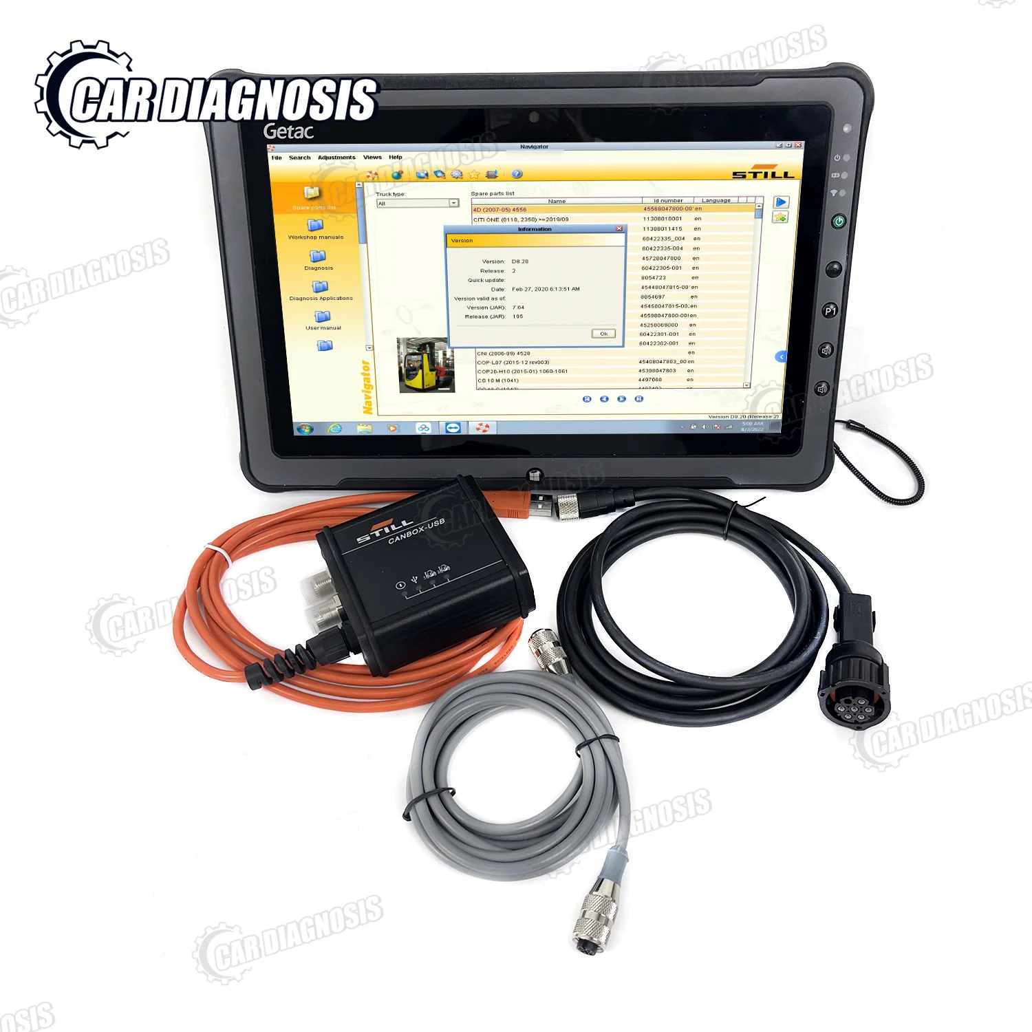 

Forklift For Still Incado Box Diagnostic Kit for STILL STEDS Navigator forklift STILL canbox Diagnostic tool+Getac F110 Tablet