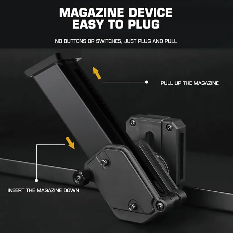 4Pcs Double Stack Magazines Pouch Holster for Magazines 9mm,1.5inBelt ,Competition Pouch Pistol Mag Holder Rotating Outdoor Gear