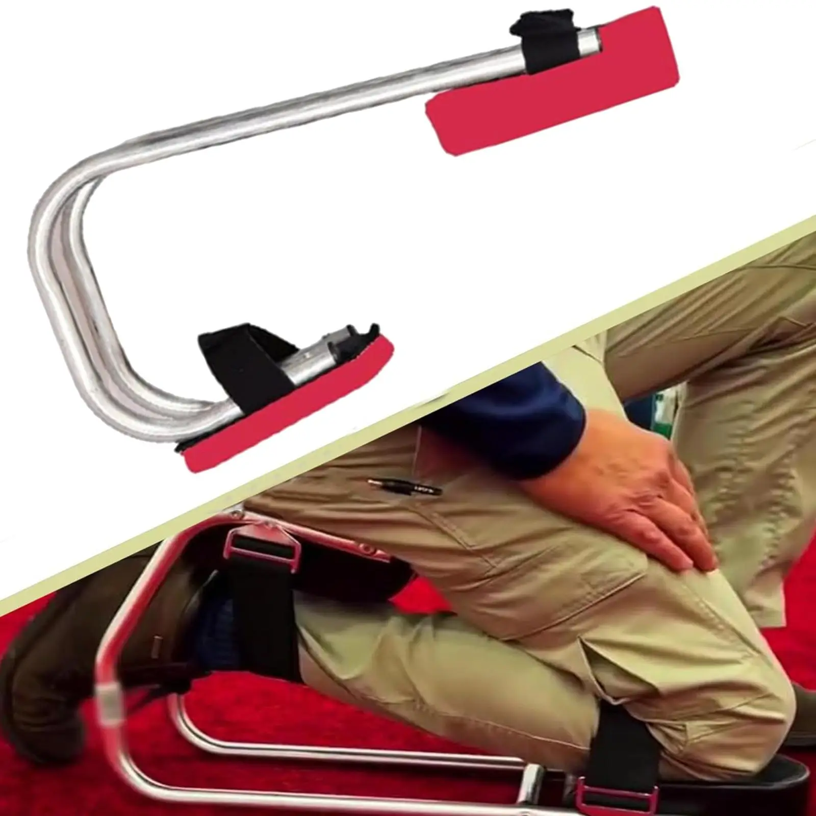 Knee Seat for Gardening Adjustable Kneeseat Iron Strap on Kneeling Device Protecting Knees Labor Saving for Farm Work