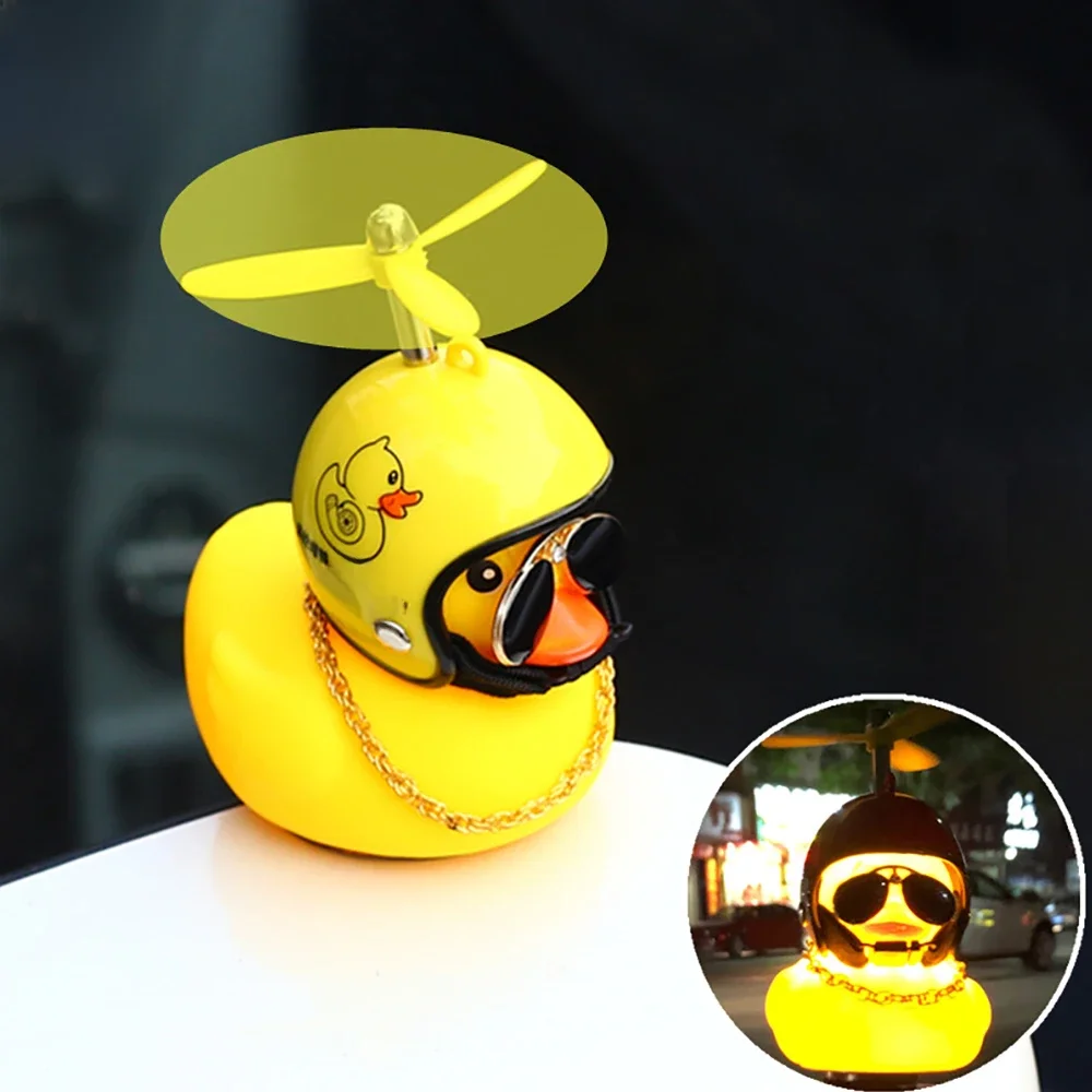 AliExpress WYMECT Broken Wind Rubber Duck With Helmet Pendant Black/Yellow Duck Road Bike Motor Helmet Riding Bicycle