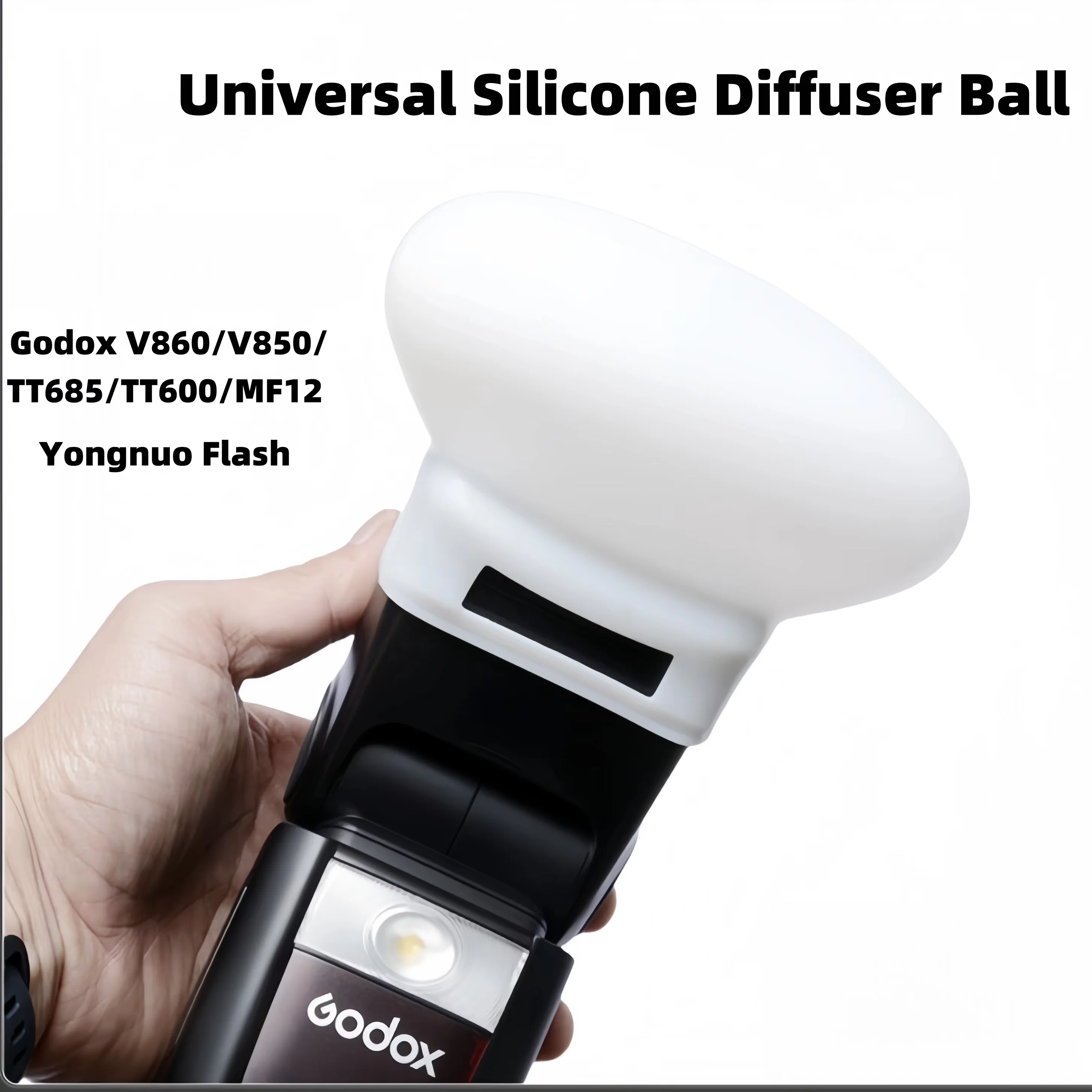 Para godox v860 v850 tt685 tt600 mf12 yongnuo universal silicone softbox difusor bola para flash