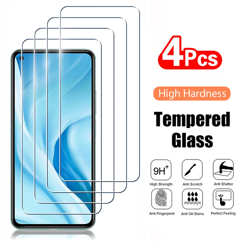 4PCS Tempered Glass for Xiaomi Mi 10 11 Lite 10T 11T Pro 13T 14 Mi 9T 9 8 Pro SE Screen Protector Mi A1 A2 A3 Mi 6 Mi 5S Glass