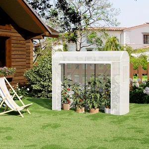 170x68x200cm Rumah Kebun Tomat Terowongan Foil Rumah Pertanian Tomat Luar Ruangan dengan Jendela Pintu 10 rumah kaca kecil penjualan terbaik - №