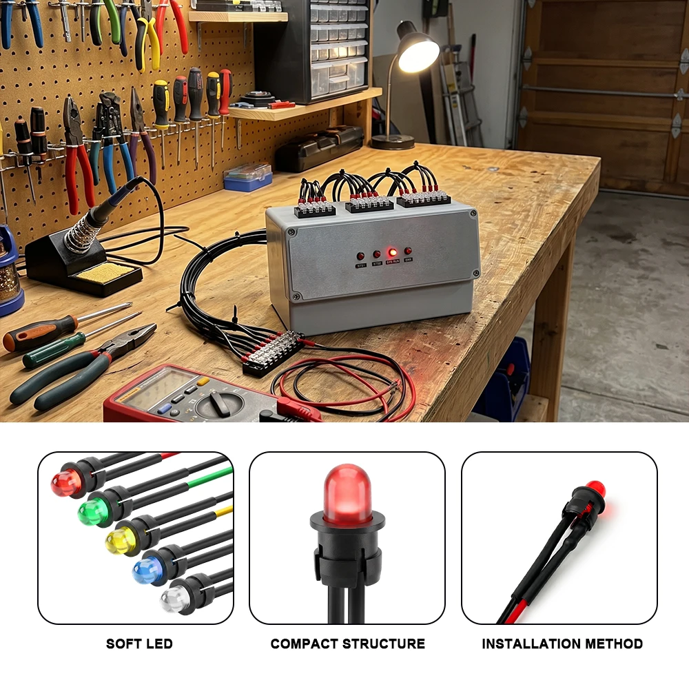 FILN 20 Stück 6mm LED-Anzeigelampen 12V 24V Vorverdrahtete Signalleuchten Mini-Pilotlampen für Auto LKW Boot Marine Universal – Detail 4