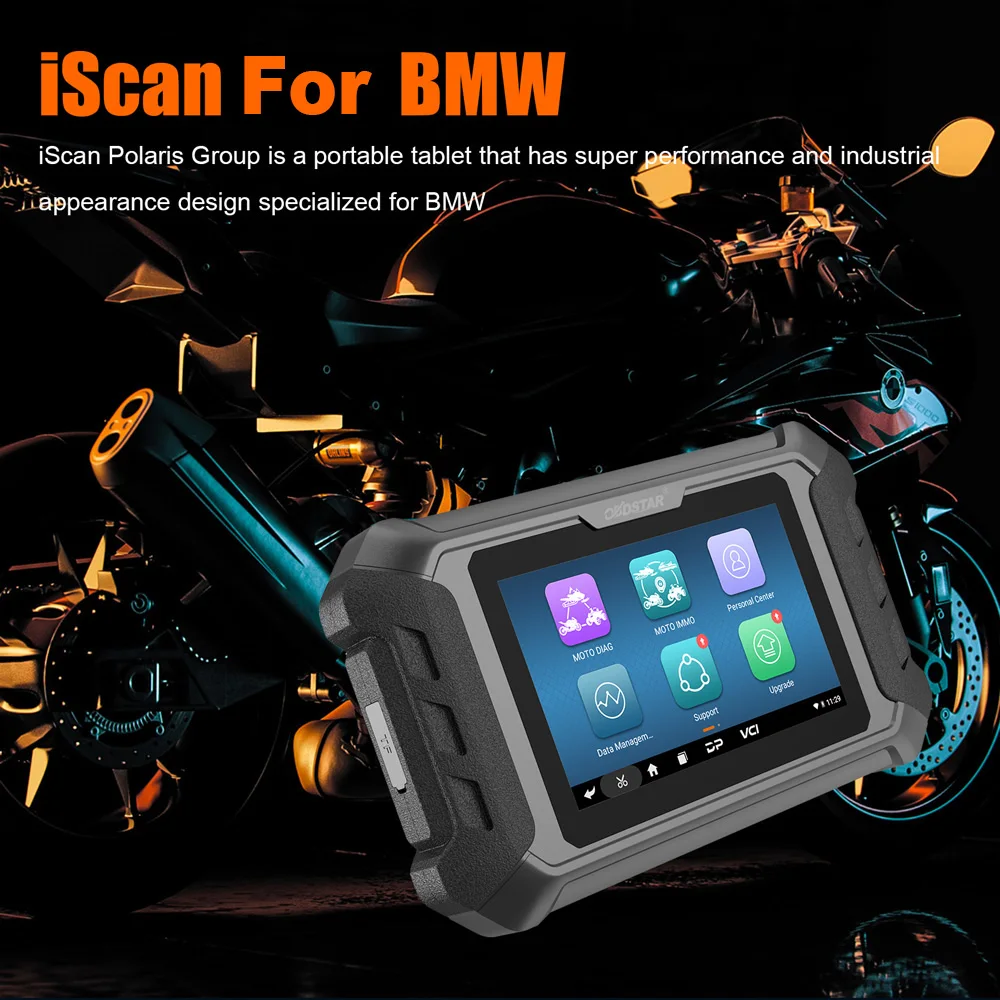 OBDSTAR iScan For BMW Motorcycle Diagnostic Scanner IMMO Tool Key Programmer Code Read Clear Date Flow Support Multi-Language
