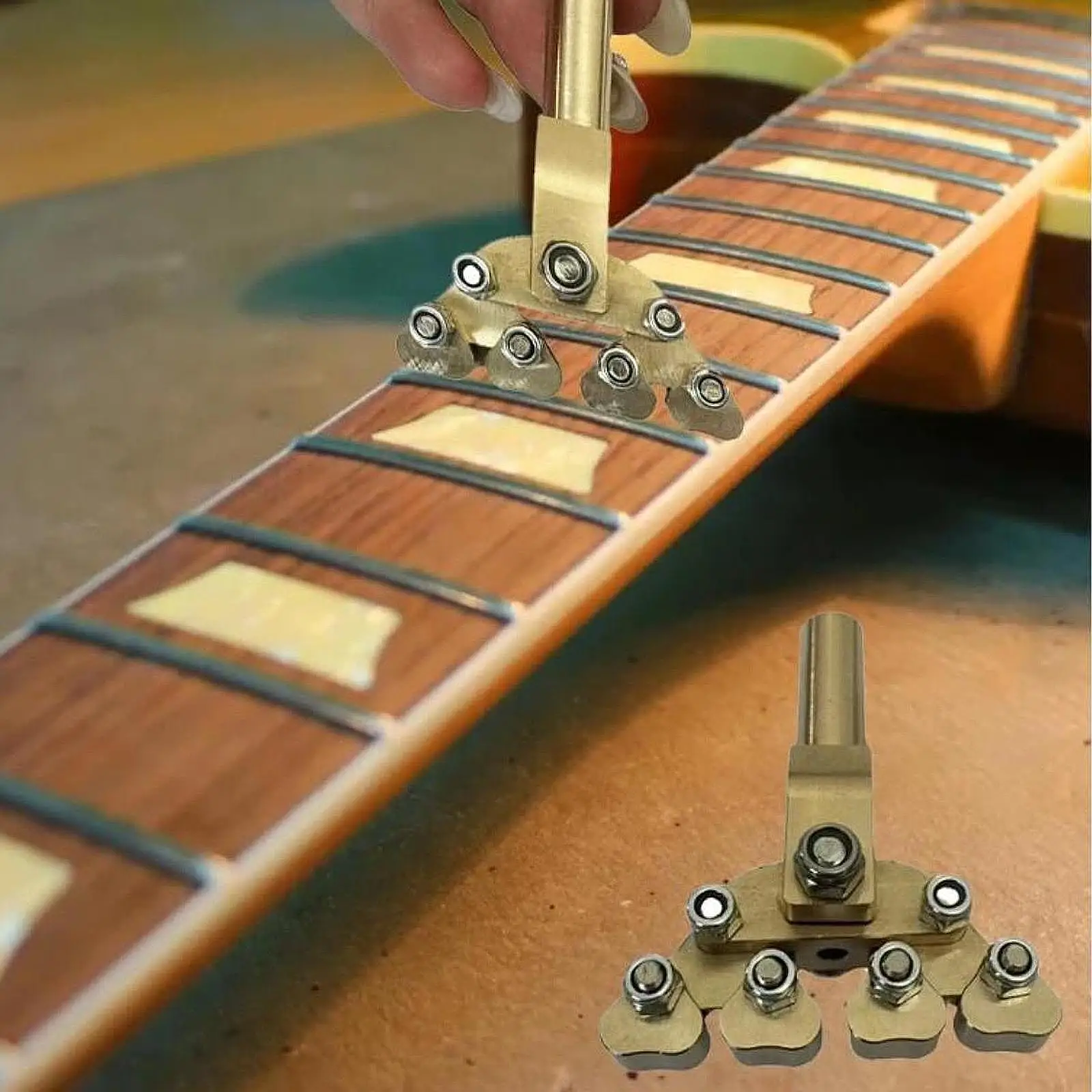 

Electric Instruments Fret Press Guitar Fractal Pusher for Curvature Acoustic Guitar Fret Wire Installation Tool Self Adaptive