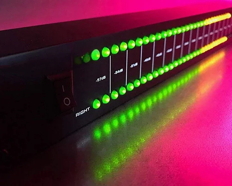 GHXAMP Professional Dual 40 LED Spectrum Stage Home Amplifier Speaker Audio Stereo Level Indicator -57dB-0dB — zdjęcie 2