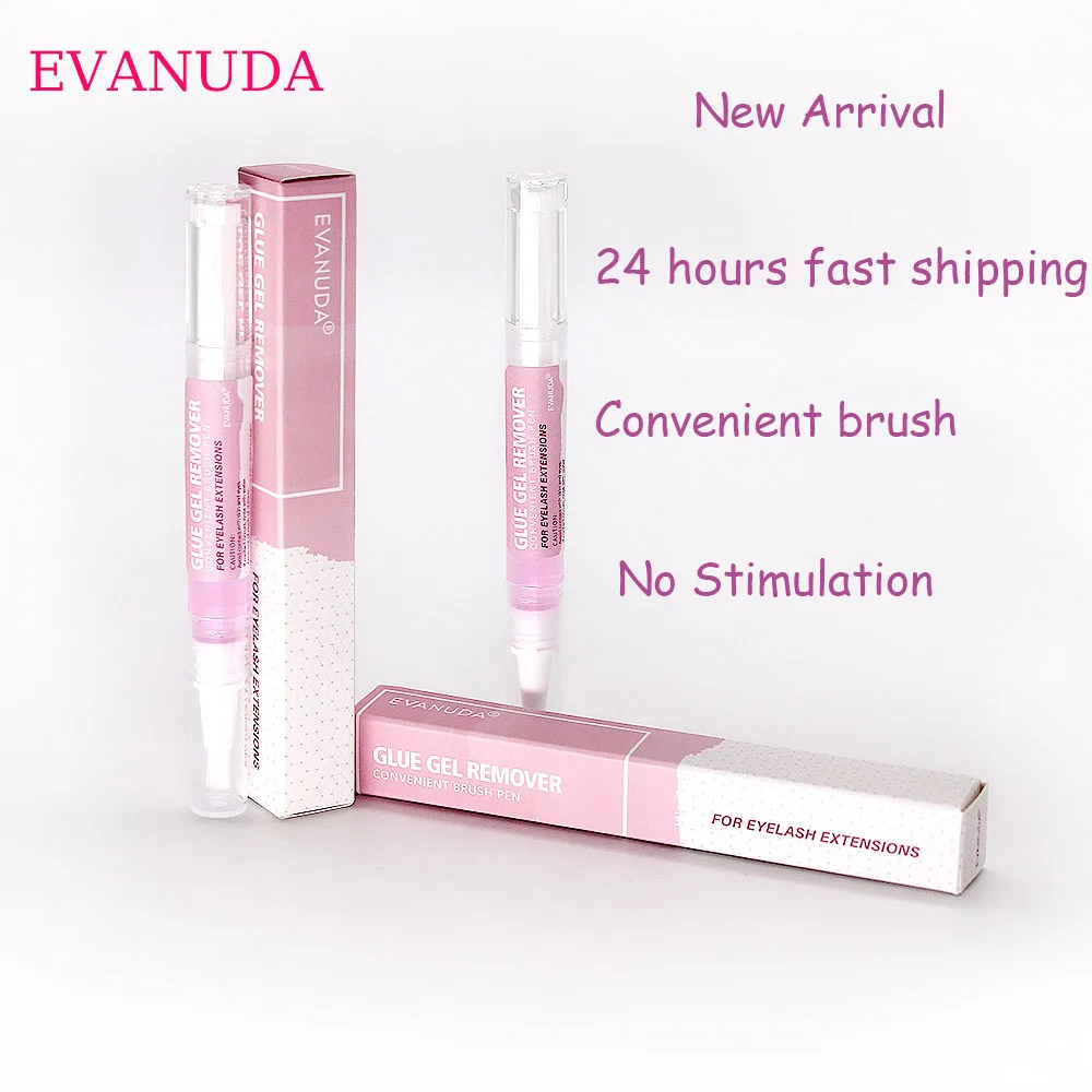 EVANUDA 2PCS Convenient Glue Gel Remover Brush Pen For Eyelash Extension Glue False Lash Adhesive Beauty Makeup Tools Supplies