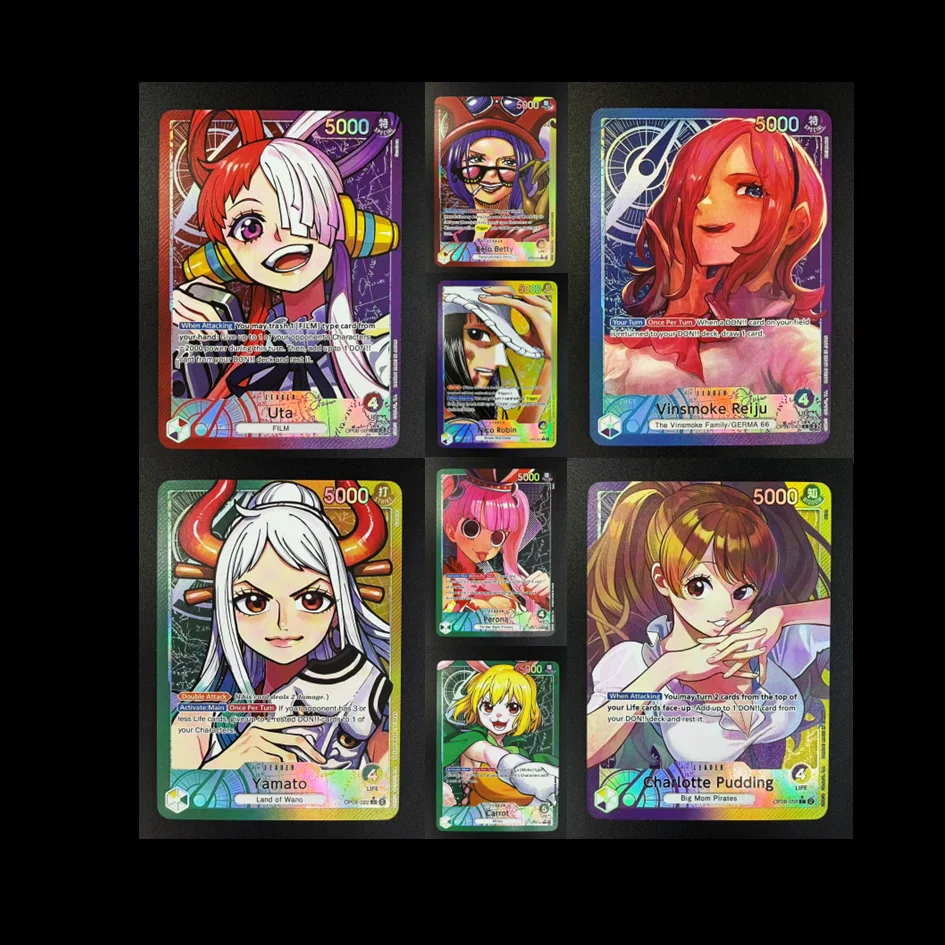 

One Piece Card Game Leader Card Uta Yamato Reiju Nico Robin Perona Carrot OP06 OP08 OP09 OPCG TCG Anime Collection English