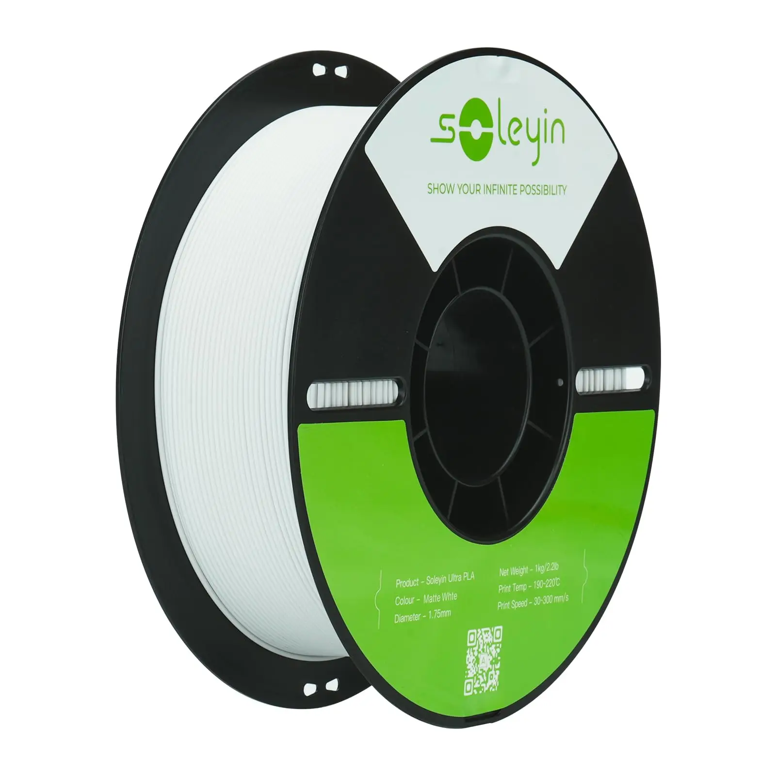 Filamento Creality Soleyin Ultra PLA para Impressora 3D 1.75mm 1KG Consumíveis para Impressão 3D Acabamento Fosco Seleção de Cores Frescas Branco