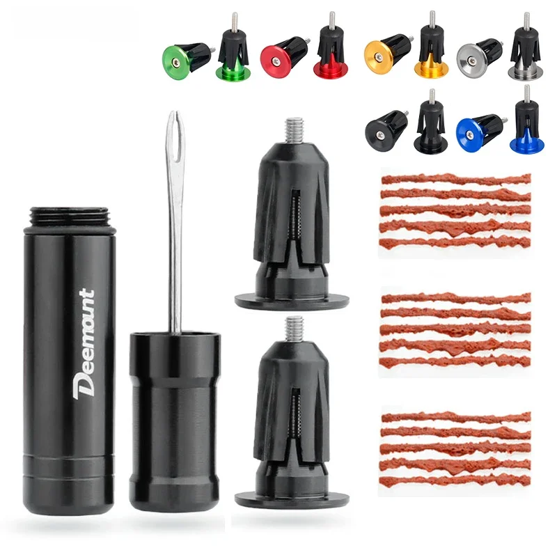 AliExpress DEEMOUNT MTB Road Bike Tyre Drill Puncture Repair Kit 15pcs Rubber Strips Included Bar End Hidden Tubeless Tire Repair Tool