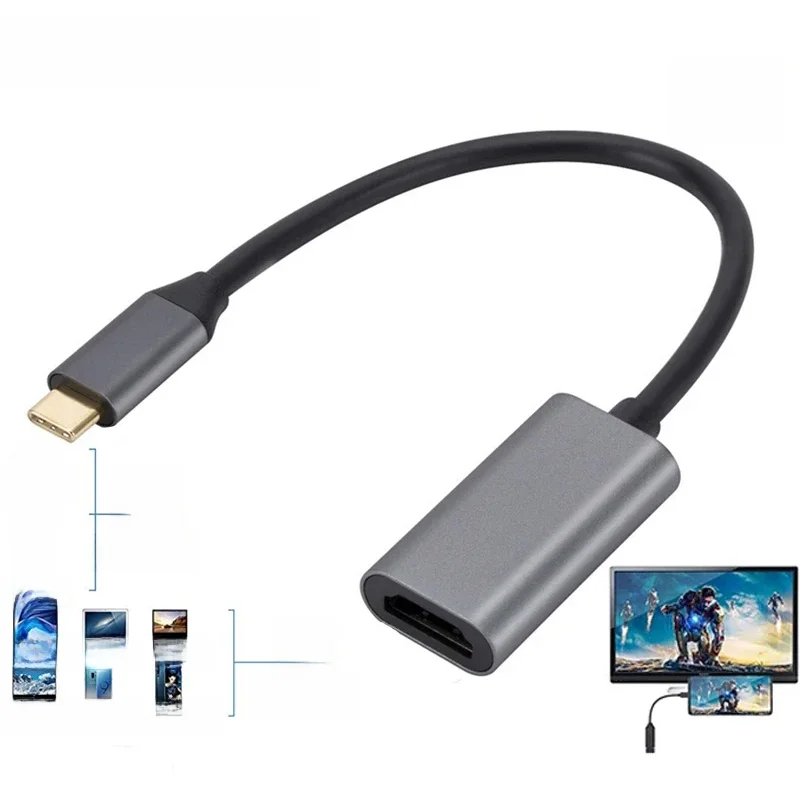 Câble adaptateur compatible USB C vers HDMI, type C, 4K, USB 3.1, câble de convertisseur HDTV pour budgétaire, PC, MacPlePro, ordinateur portable, tablette, HUAWEI