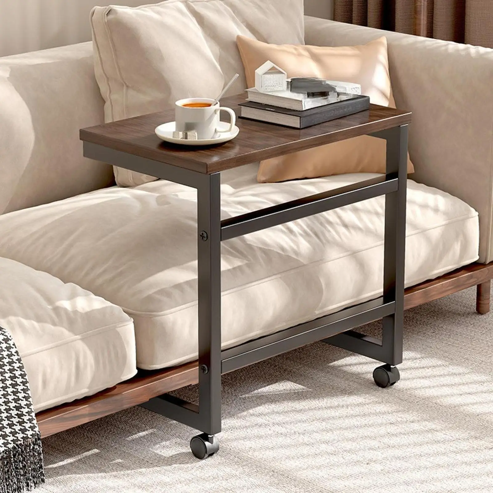 

Sofa Side Table With Wheels Coffee Table Small Table Mobile Desk Mini Small Apartment Living Room Desk Bedroom Bedside Table