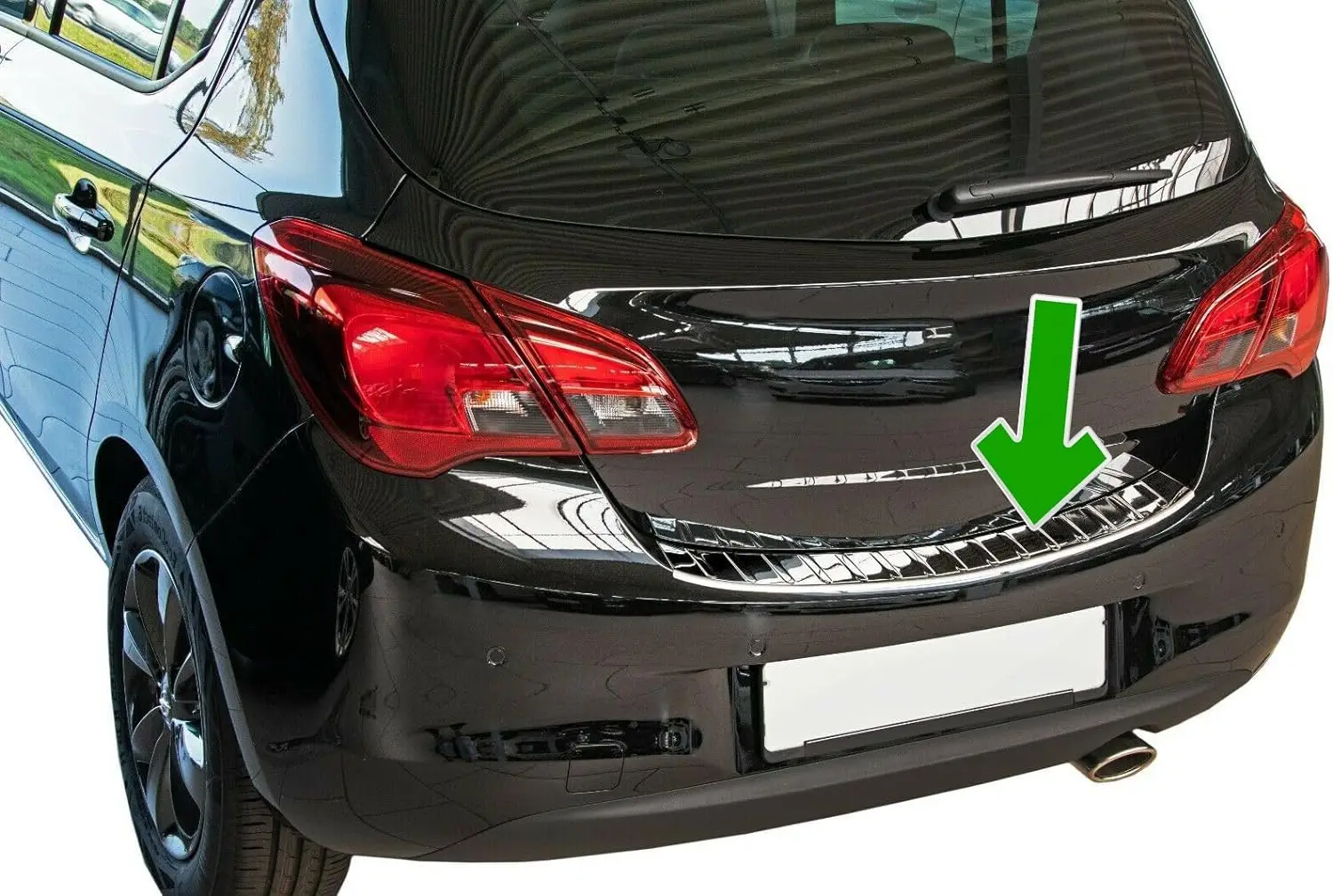 Protecteur de pare-chocs arrière chromé en acier inoxydable, protection pour bord de coffre cargo, massage pour OPEL CORSA E 2014-2019
