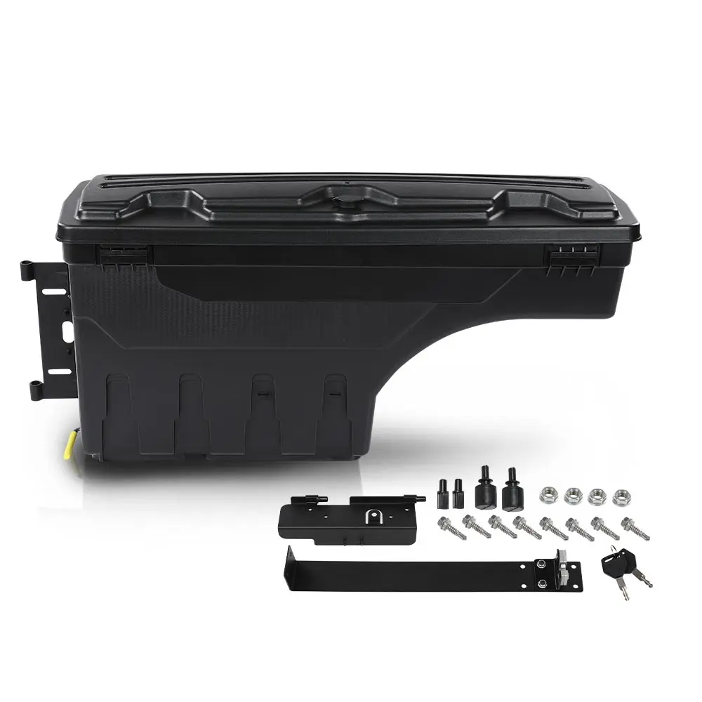 

Rear Truck Bed Storage Box Lockable Lid Fit for Ford F150 1997-2014 Left Driver Waterproof Abs Wheel with Lock Tool Box