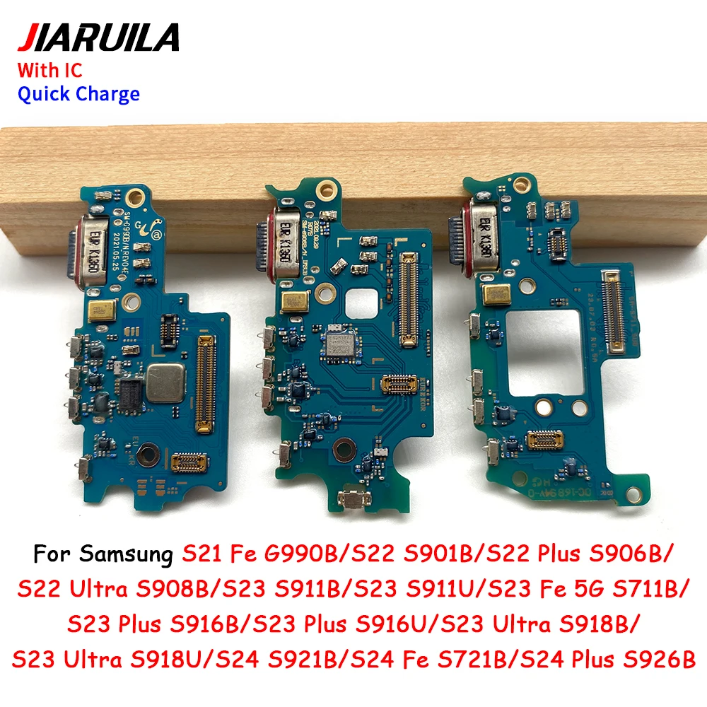 

10 PCS USB Charging Port Board Flex Cable Connector Parts For Samsung S24 S23 S22 Plus Ultra S21 Fe G990B S906B S901B S908B