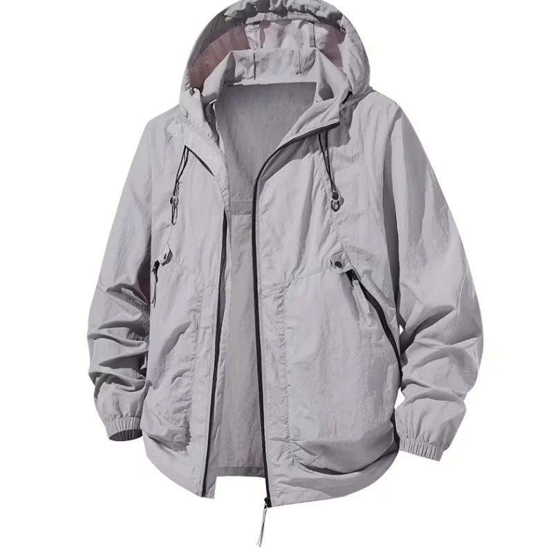 Men's Sun Protective Hoodie Jacket UPF 50+Breathable Waterproof Unisex Ultra-Light Couple Skin Clothing Sport Outwear C251