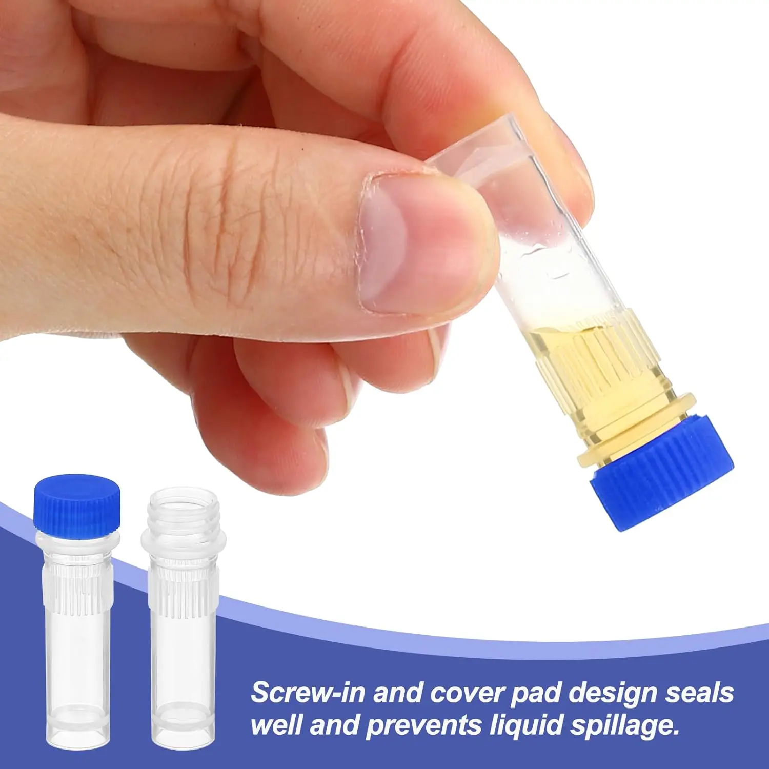 Labor-Gefrierröhrchen, Reagenzgläser 10ml/5ml/2ml/1ml, Kunststoff-Gefrierröhrchen, Kryovial mit Silikondichtung, 50 Stück/100 Stück – Detail 10