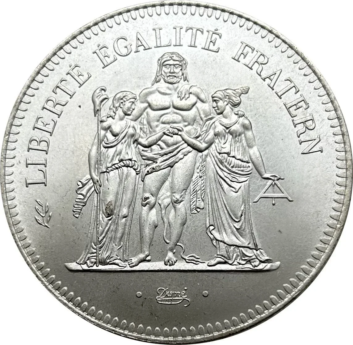 Pièces de copie en argent plaqué Hercules, France 1980, 50 Francs