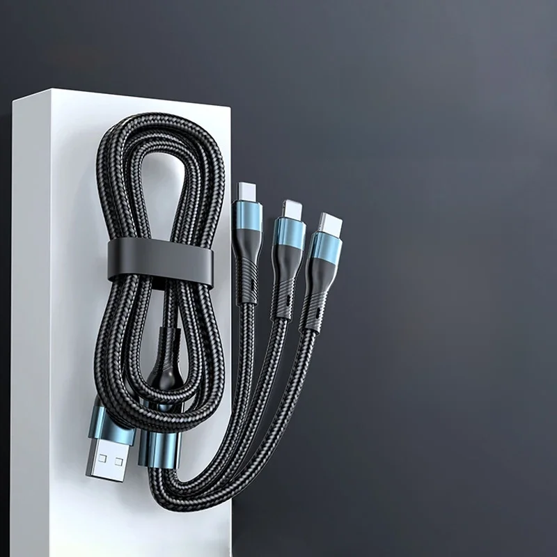 3 in1 USB C Kabel für iPhone 14 13 12 Pro Max USB zu Typ C Schnell ladekabel Micro Lightning für