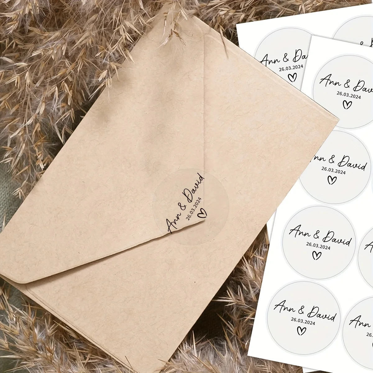 120pcs/10sheets Customized Stickers Golden Black Name Date For  Wedding Anniversary Gifts Decor Packaging Seals Invitation Label - view 6