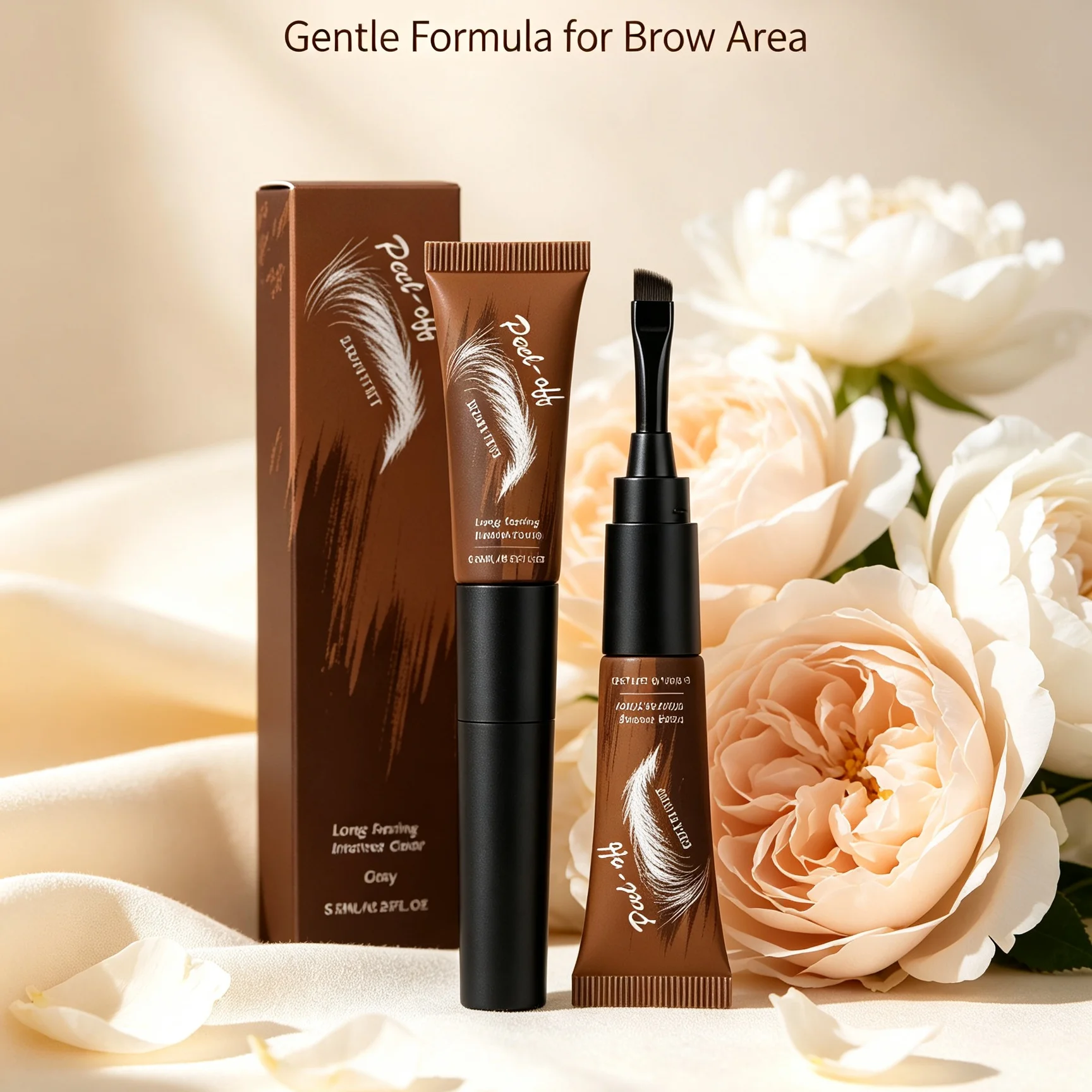 Waterproof Eyebrow Tattoo Peel off Brow Tint Sweatproof Natural Looking Eyebrow Makeup DIY Coffee Eyebrow Gel for Women & Men