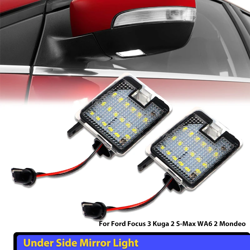 Car Pathway Lights LED Puddle Lamps Under Rear View Side Mirror For Mondeo MK4 Focus Kuga Dopo Escape C-Max