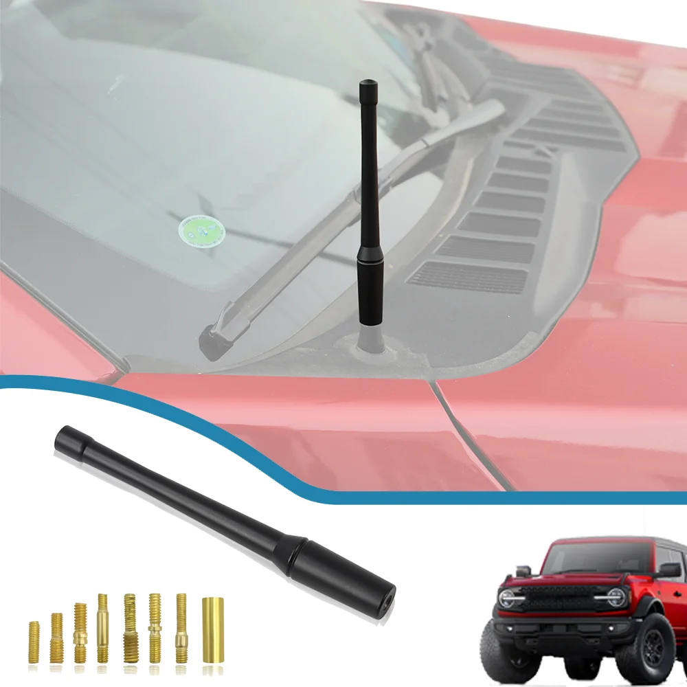 

Car Aerials AM FM Radio Modifie Antenna for Ford F150 2009-2024 Bronco 2021-2024 2-4 Door Replacement Metal Exterior Accessories