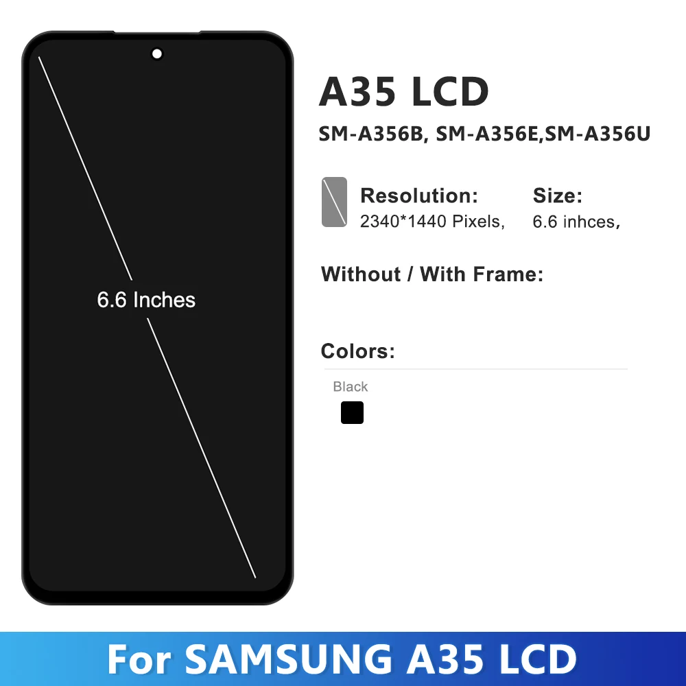 6.6'' Tested A35 5G Display With Frame Replace For Samsung A356 A356B A356E A356U Lcd Display Touch Screen Digitizer Assembly