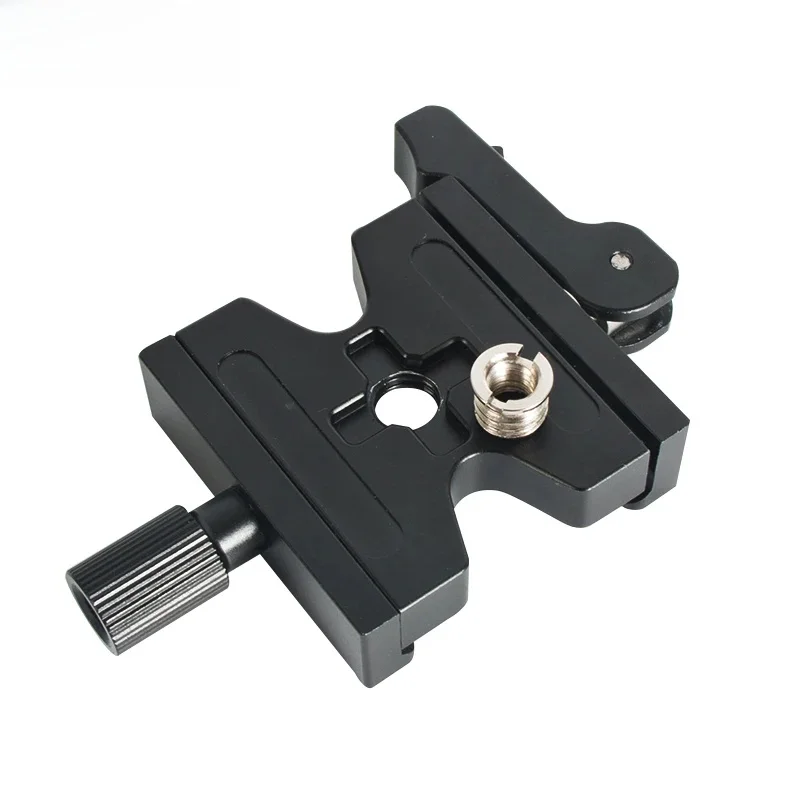 QJ-06 Zacisk płyty montażowej z podwójnym zamkiem Zacisk płyty szybkiego zwalniania Regulowany adapter pokrętła do głowicy kulowej statywu Arca Swiss — zdjęcie produktu 7