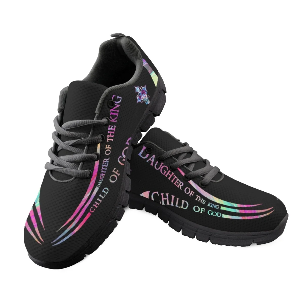 INSTANTARTS Fashion Cross Child Of God Design Women Breathable Sneakers Wear Resistant Flat Shoes for Ladies Outdoor Zapatos