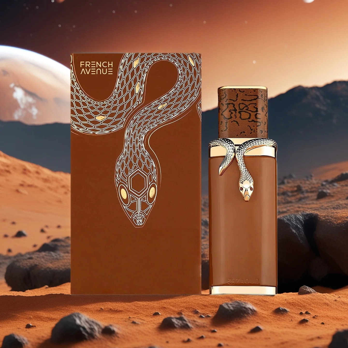 

New black snake Vulcan Feu and Vulcan Baie French Avenue 100 ml Fragrance World Perfumes for Luxury Makeup Men and Women