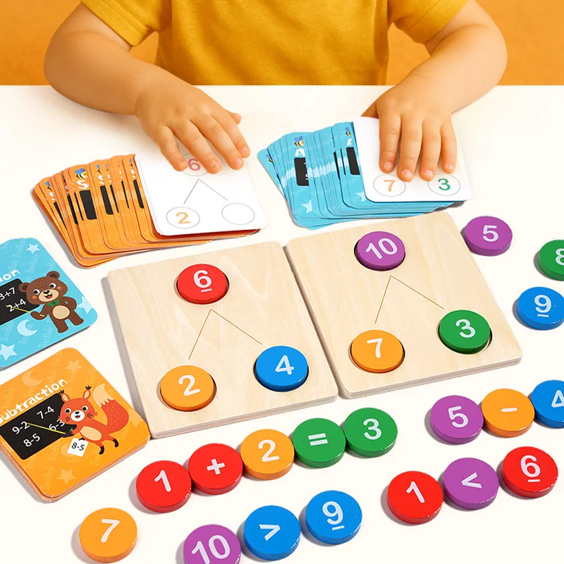 Kids Math Early Education Teaching Aids Wooden Digital Decomposition Arithmetic Montessori Toy Number Cognition Counting Toys