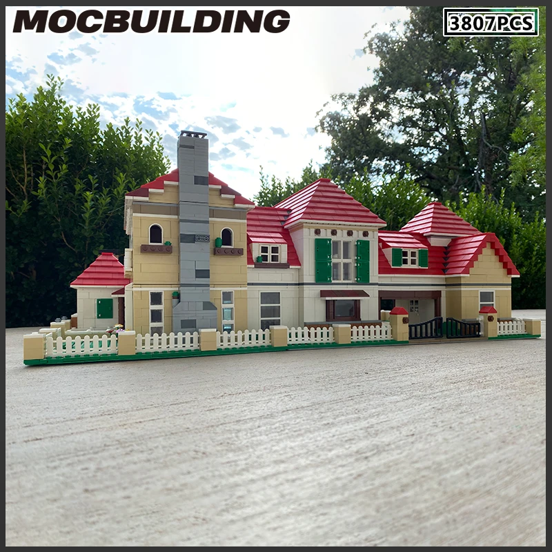 Moc Building Block House Model Villa Residence DIY Brick Landscape Series Collection Toys Birthday Gifts Playsets Xmas Present