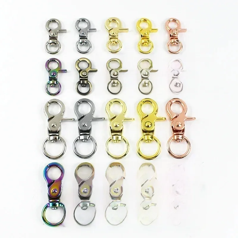 Petites mousquetons 10/13mm, 5/10/20/30/40/50 pièces, boucles métalliques pour sac, sangle, collier, fermoir à homard pivotant, porte-clés, déclencheur, mousqueton